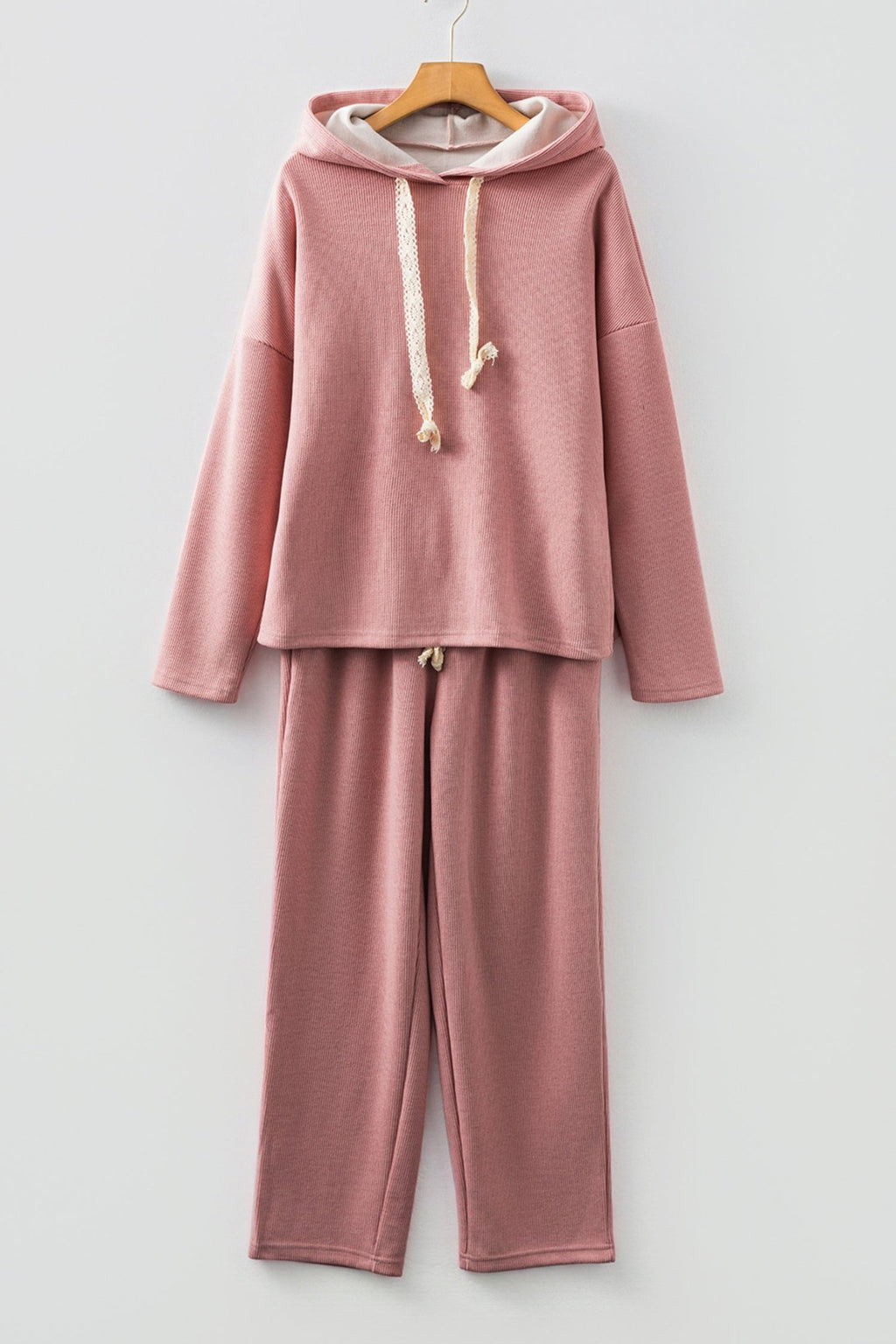 Solid Corduroy Lace Hoodie and Pants Set - Rooted & Reckless Co.