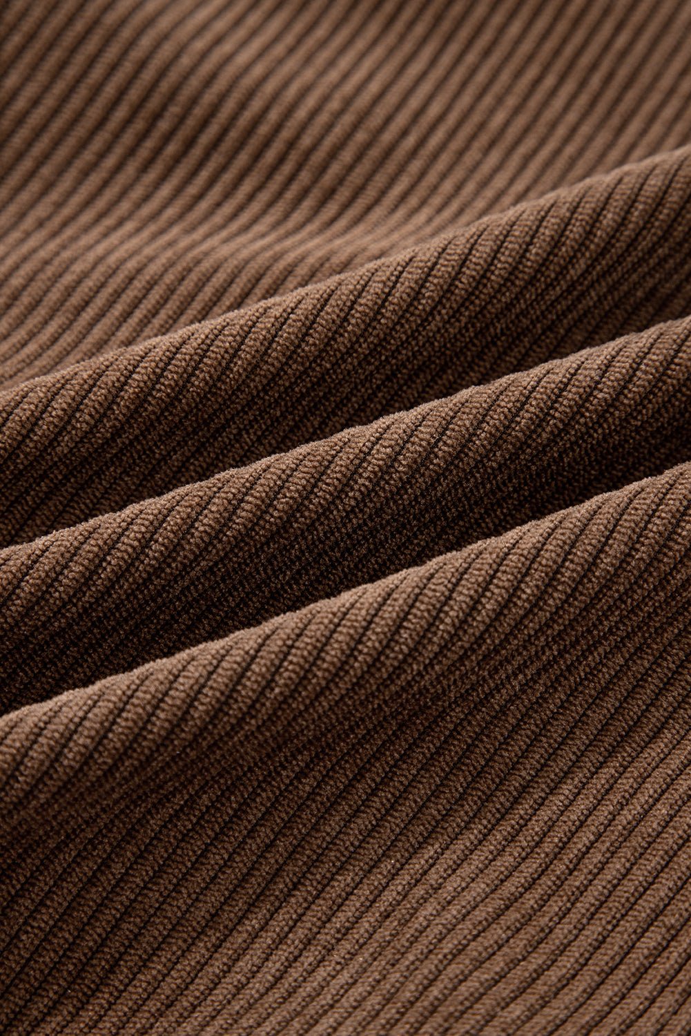 Solid Corduroy Lapel Collar Zip-Up Buttoned Jacket - Rooted & Reckless Co.