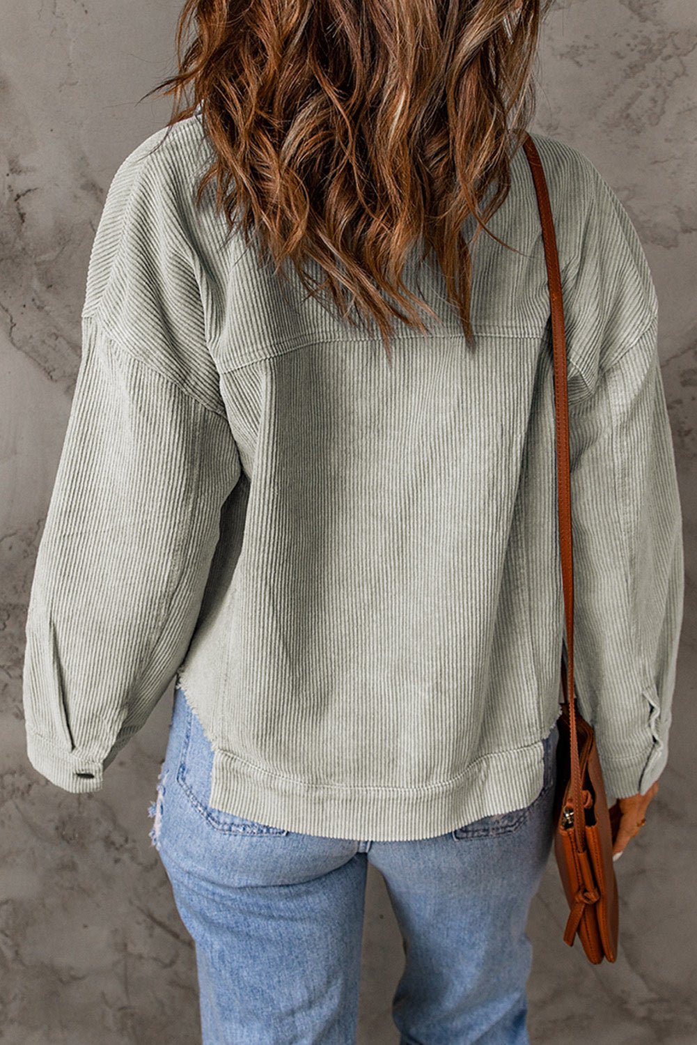 Solid Corduroy Raw Hem Cropped Jacket - Rooted & Reckless Co.
