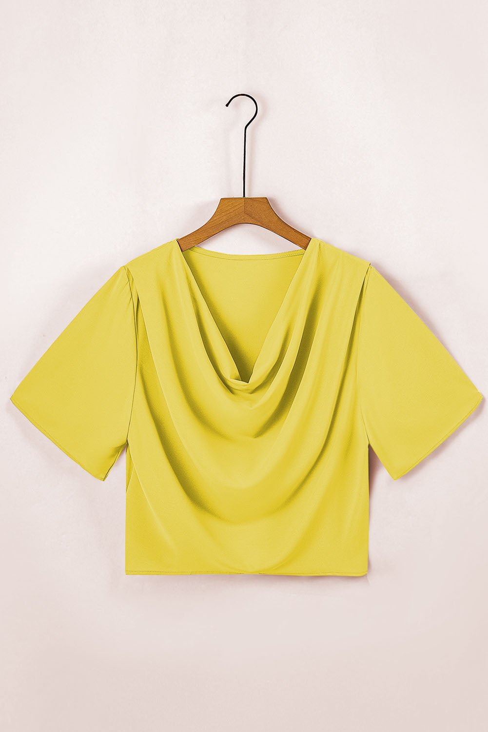 Solid Cowl Neck Draped 3/4 Sleeve Blouse - Rooted & Reckless Co.
