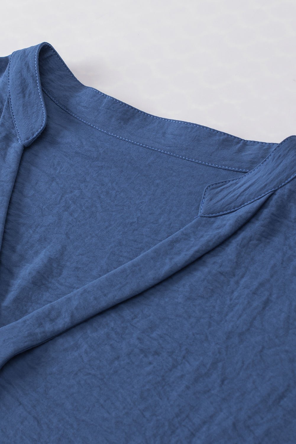 Solid Crinkle Textured Batwing Sleeve V-Neck Blouse - Rooted & Reckless Co.