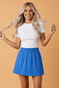 Solid Crinkle Textured Elastic Waist Skort - Rooted & Reckless Co.