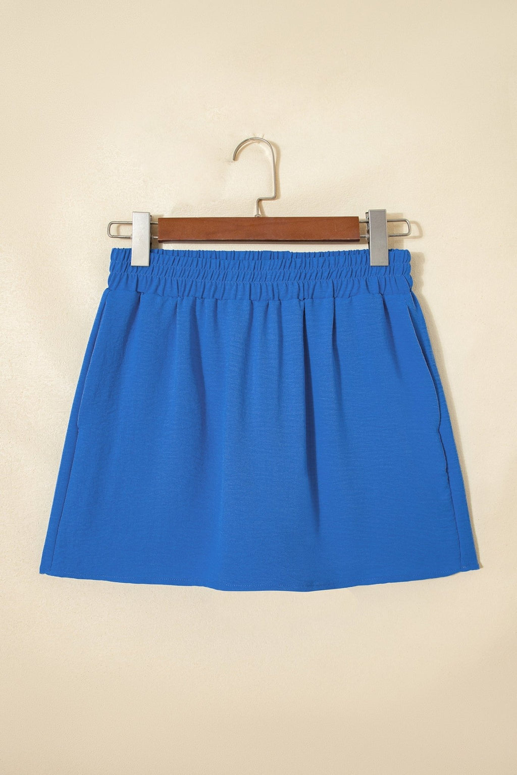 Solid Crinkle Textured Elastic Waist Skort - Rooted & Reckless Co.