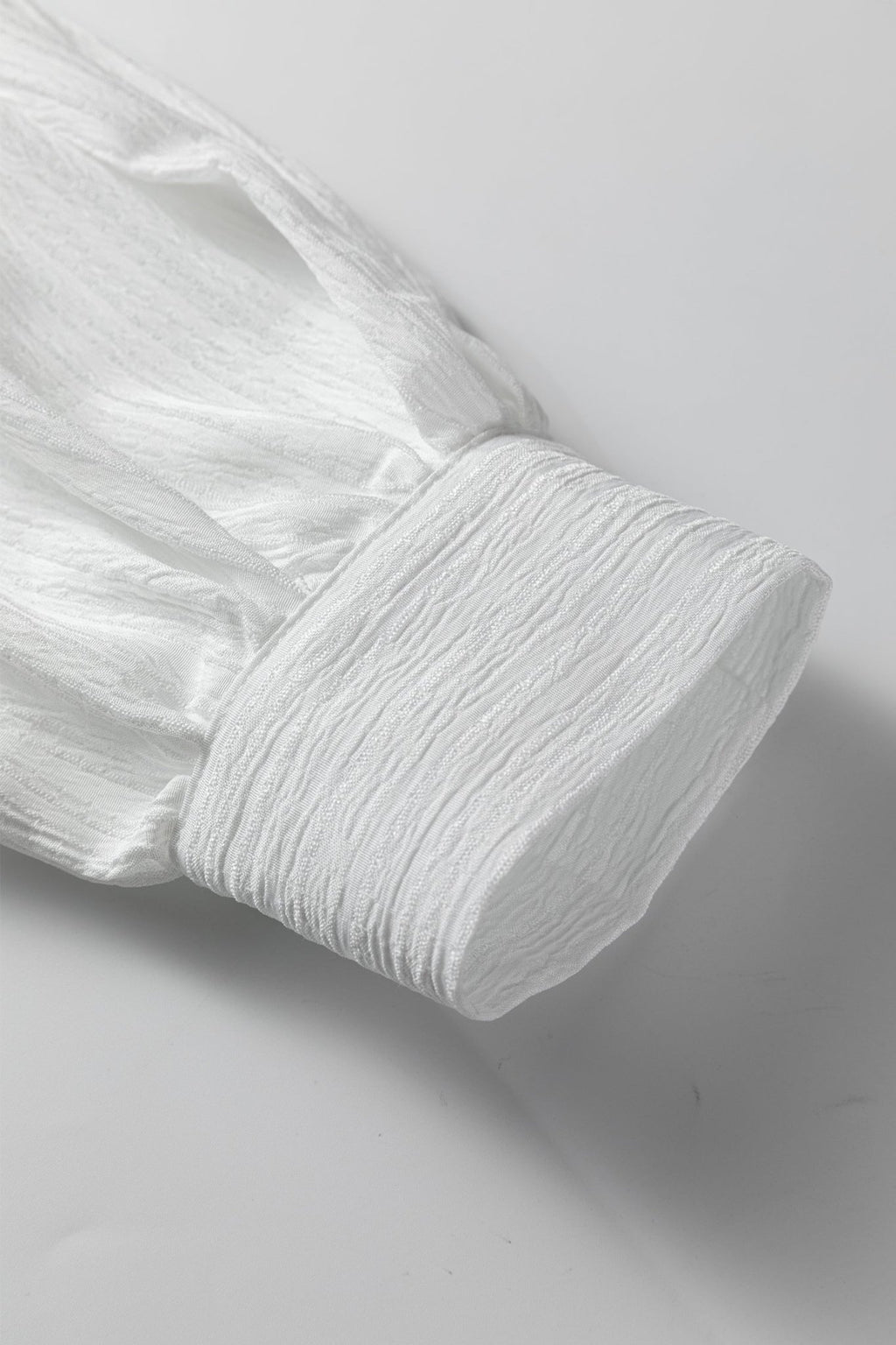 Solid Crinkled Lantern Sleeve Buttoned Shirt - Rooted & Reckless Co.