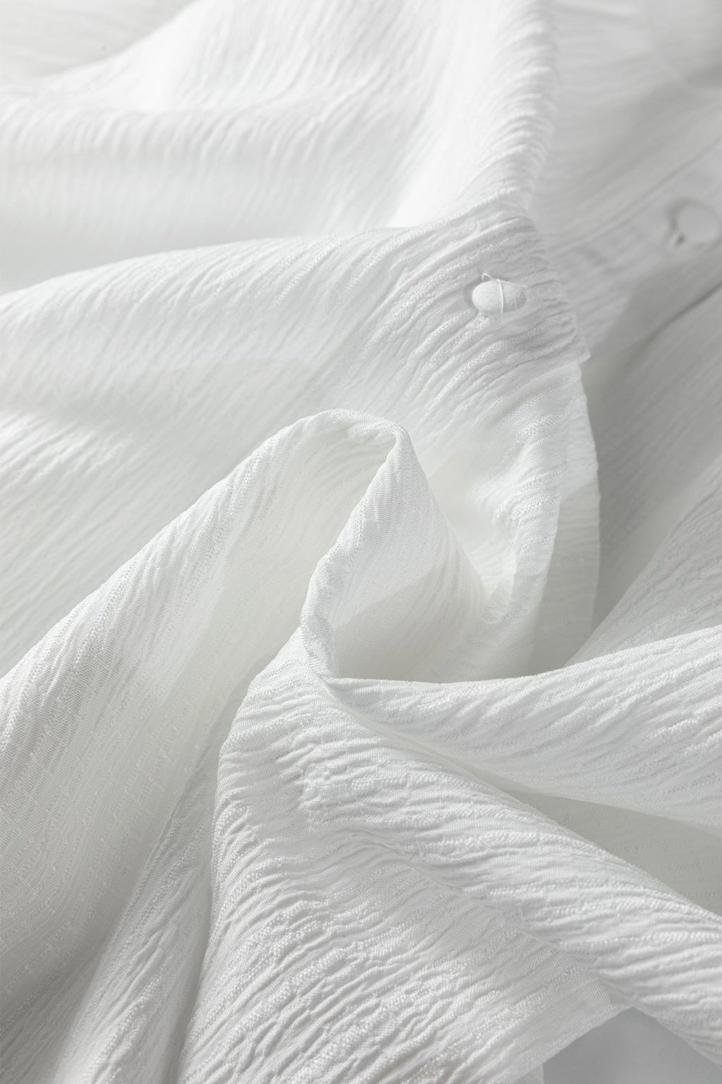 Solid Crinkled Lantern Sleeve Buttoned Shirt - Rooted & Reckless Co.
