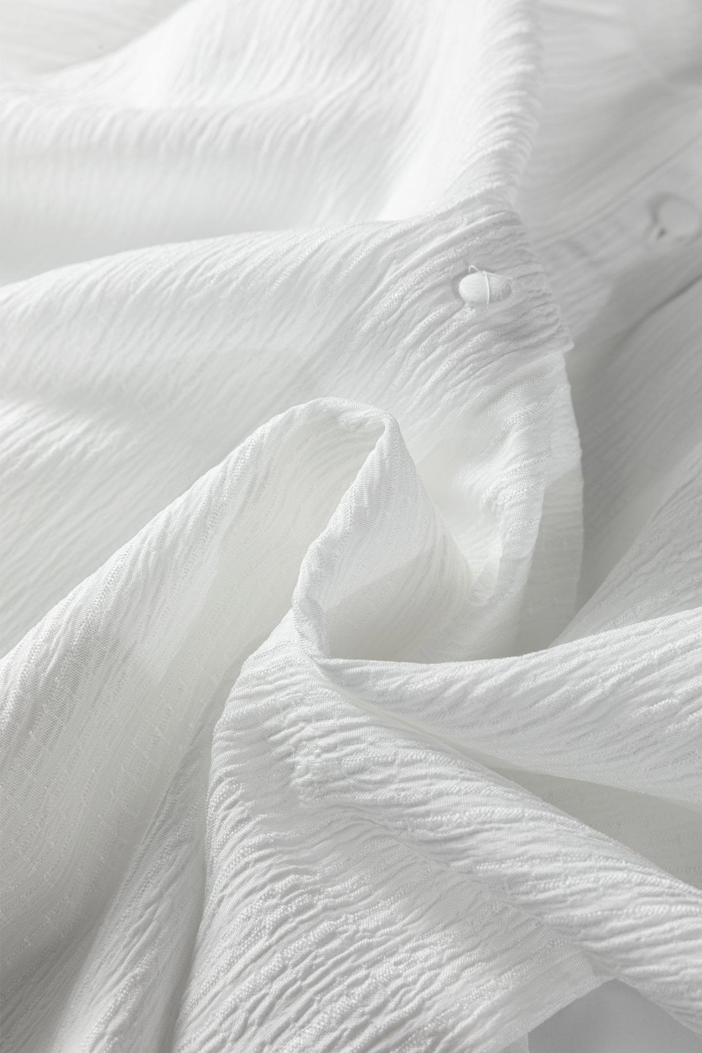 Solid Crinkled Lantern Sleeve Buttoned Shirt - Rooted & Reckless Co.