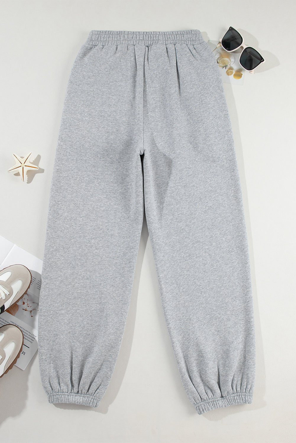 Solid Crisscross Elastic High Waist Sweatpants - Rooted & Reckless Co.