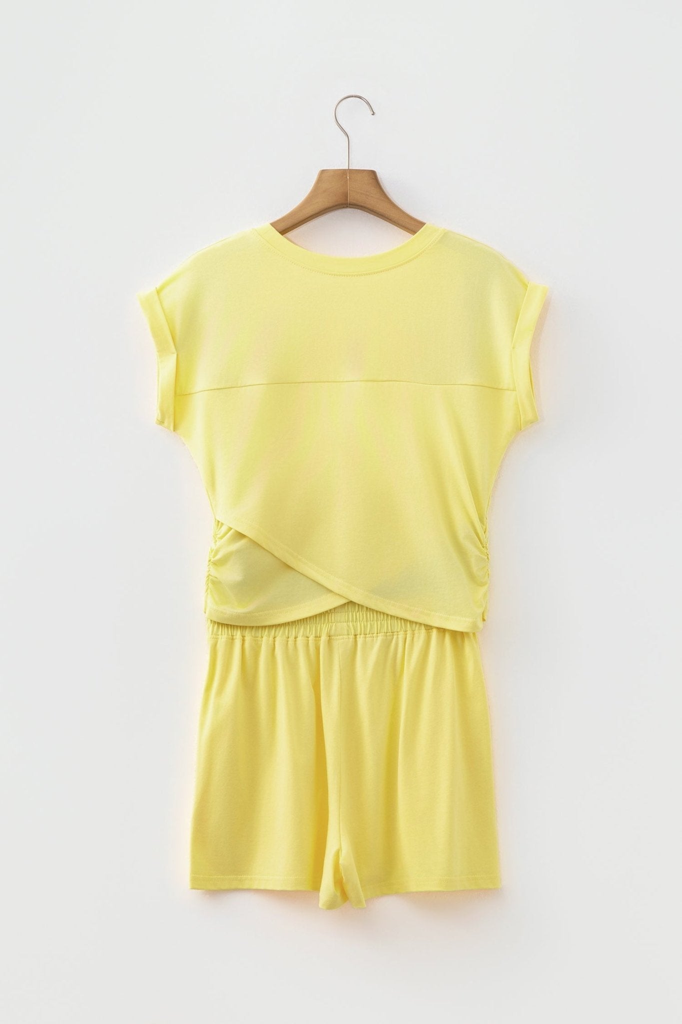 Solid Crop Top & Elastic Waist Short Set - Rooted & Reckless Co.