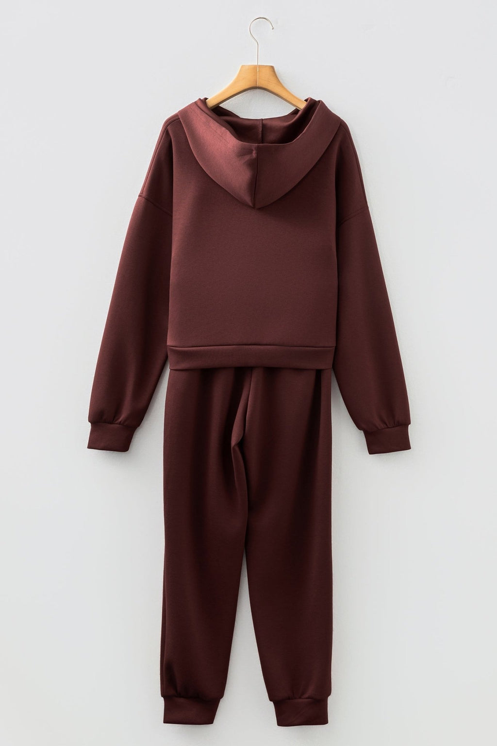 Solid Cropped Hoodie and Jogger Lounge Set - Rooted & Reckless Co.