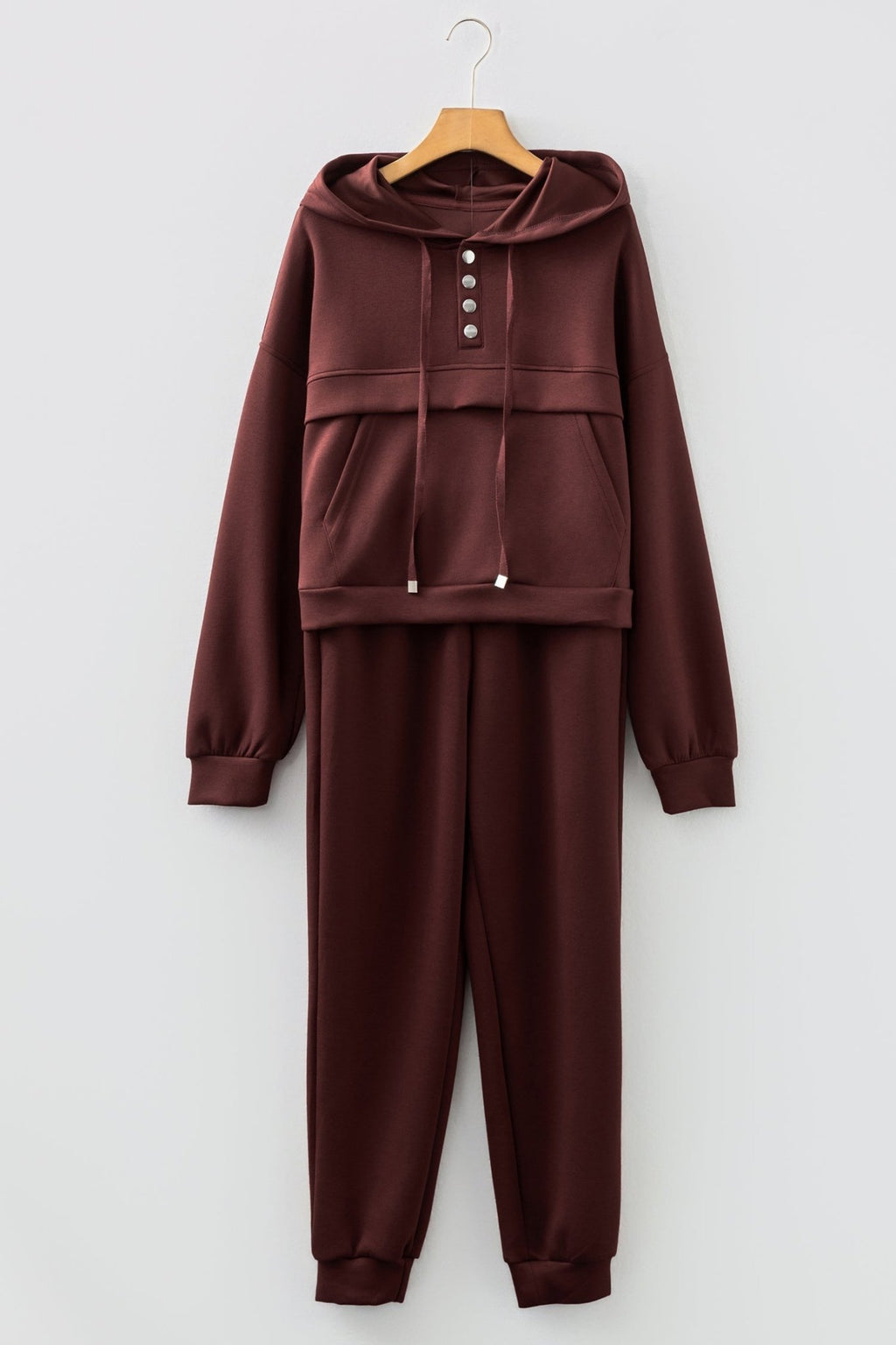 Solid Cropped Hoodie and Jogger Lounge Set - Rooted & Reckless Co.
