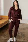Solid Cropped Hoodie and Jogger Lounge Set - Rooted & Reckless Co.