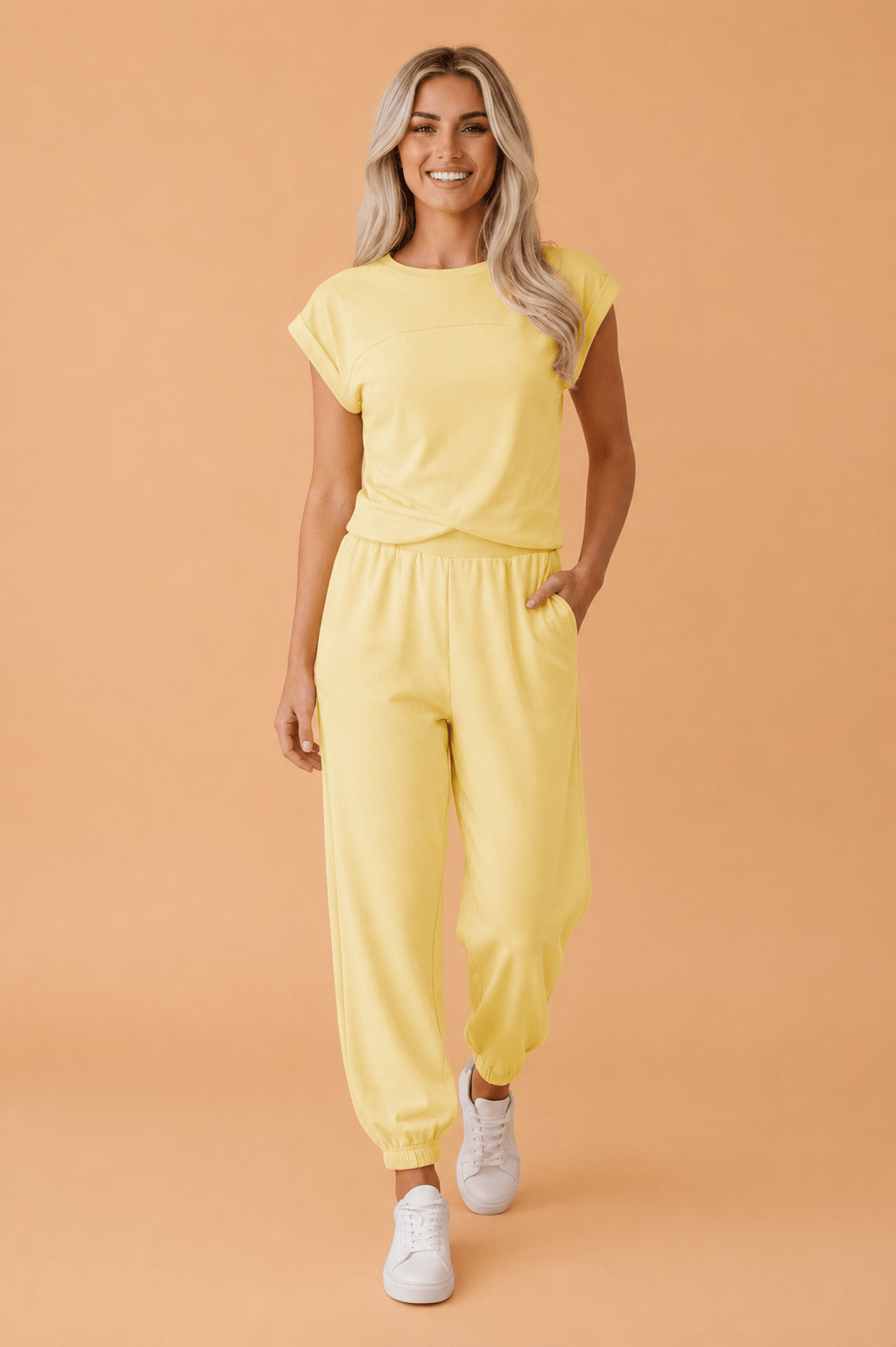 Solid Cropped Tank Top & Jogger Pants Set - Rooted & Reckless Co.