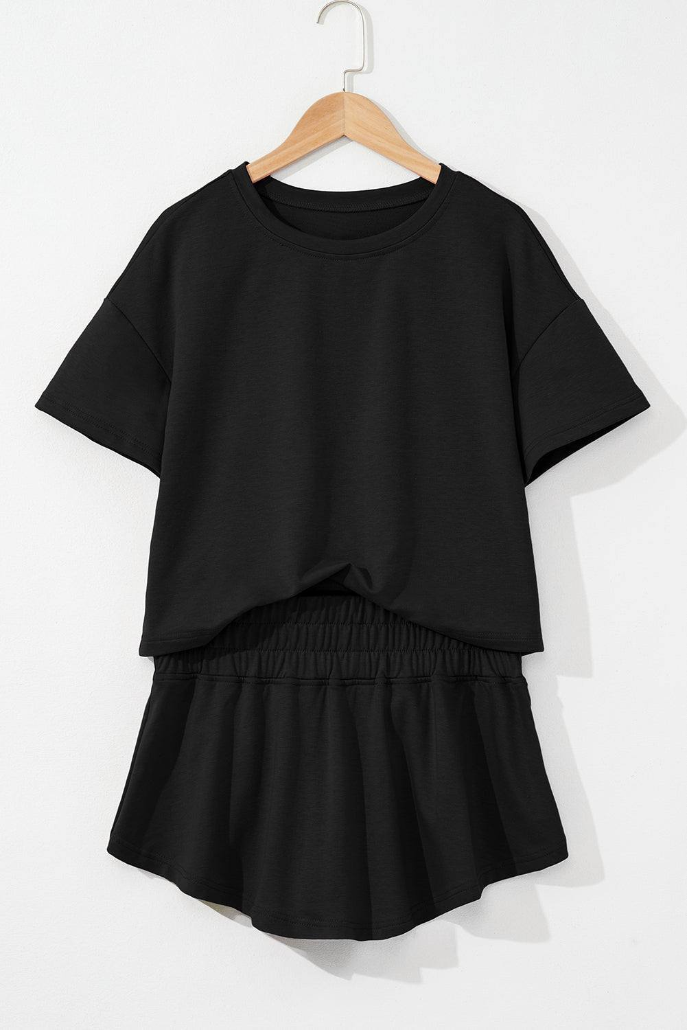 Solid Cropped Tee & Ruffle High Waist Skort Set - Rooted & Reckless Co.