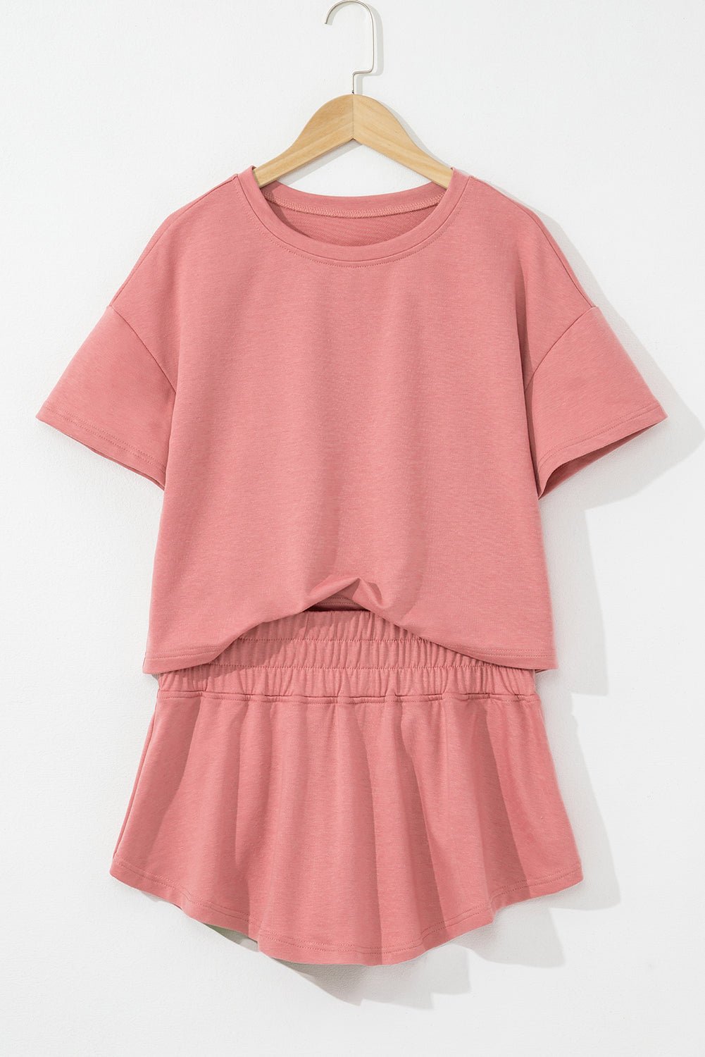 Solid Cropped Tee & Ruffle High Waist Skort Set - Rooted & Reckless Co.