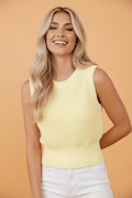Solid Cropped Tie Back Cutout Sweater Knit Tank - Rooted & Reckless Co.