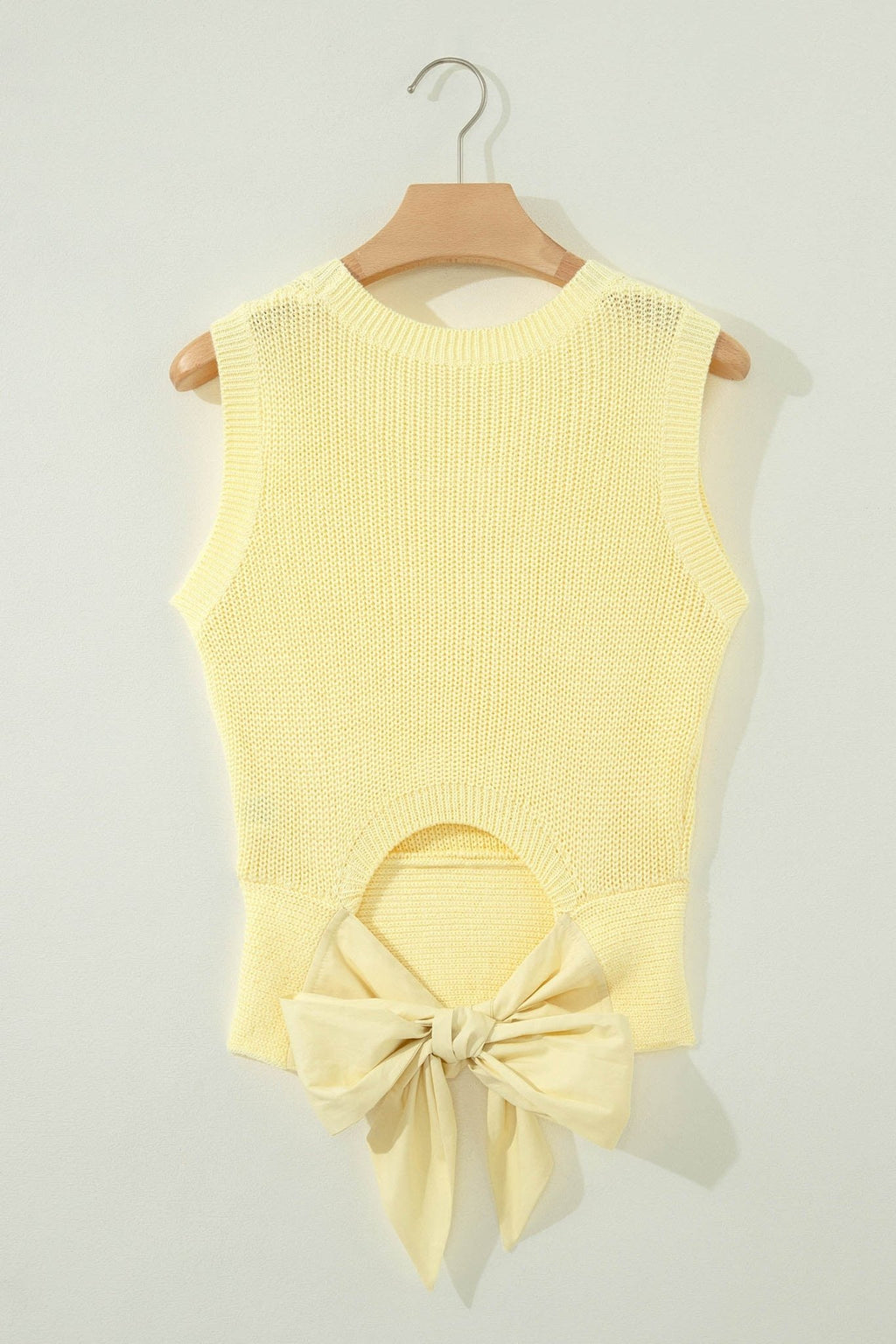 Solid Cropped Tie Back Cutout Sweater Knit Tank - Rooted & Reckless Co.