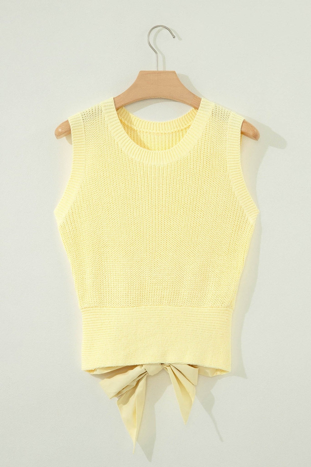 Solid Cropped Tie Back Cutout Sweater Knit Tank - Rooted & Reckless Co.