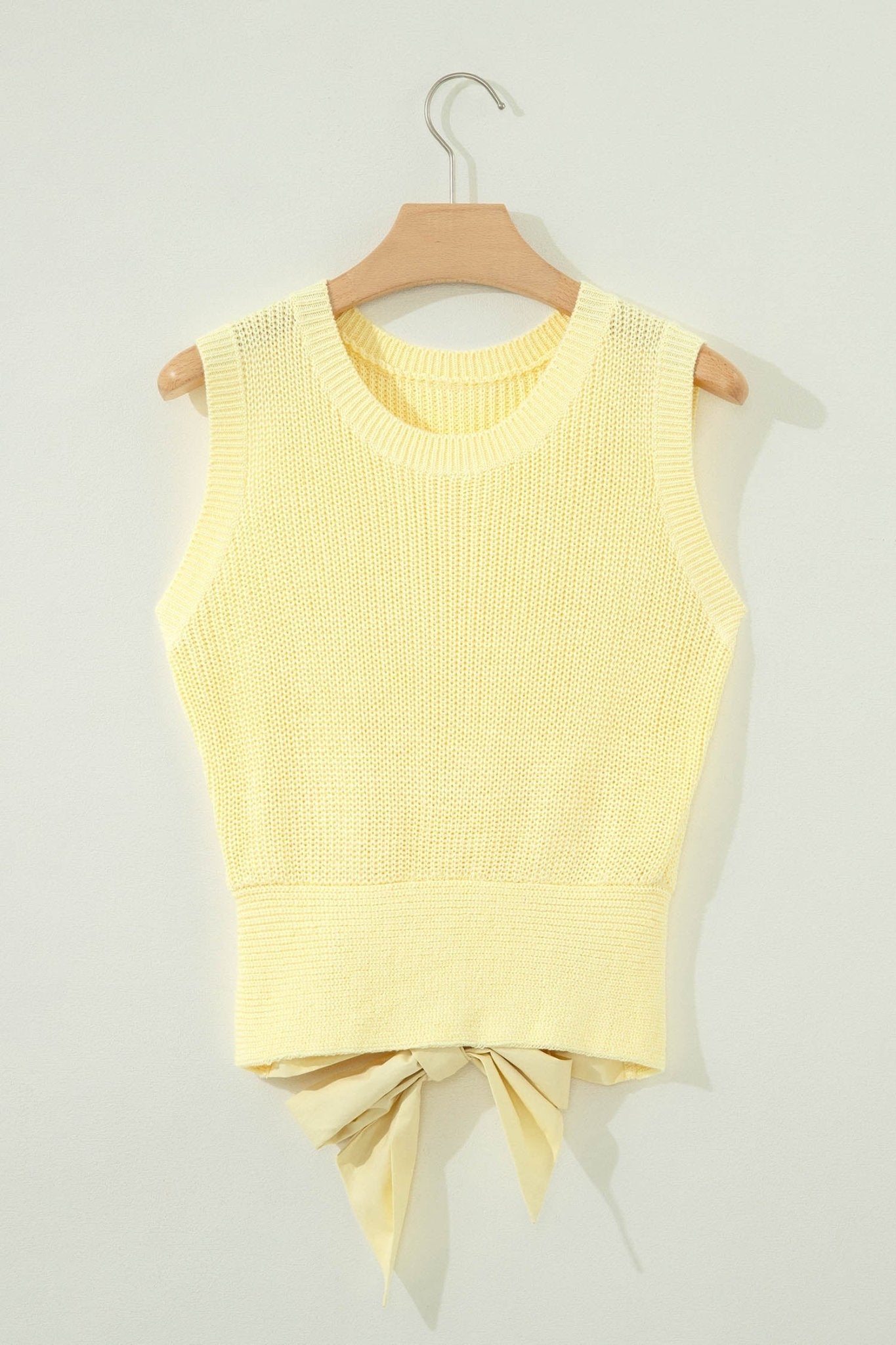 Solid Cropped Tie Back Cutout Sweater Knit Tank - Rooted & Reckless Co.