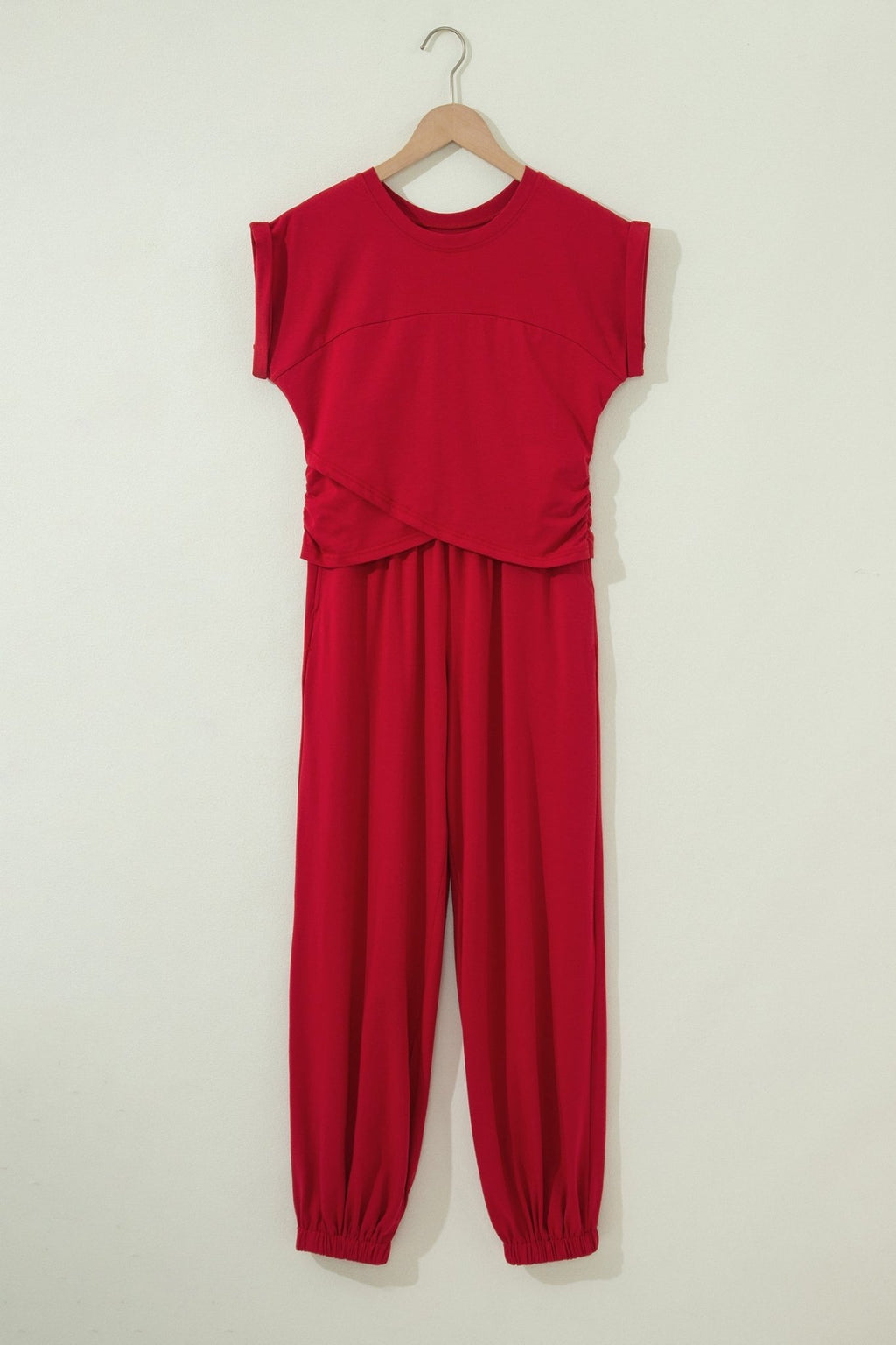 Solid Cropped Top & Jogger Pants Set - Rooted & Reckless Co.