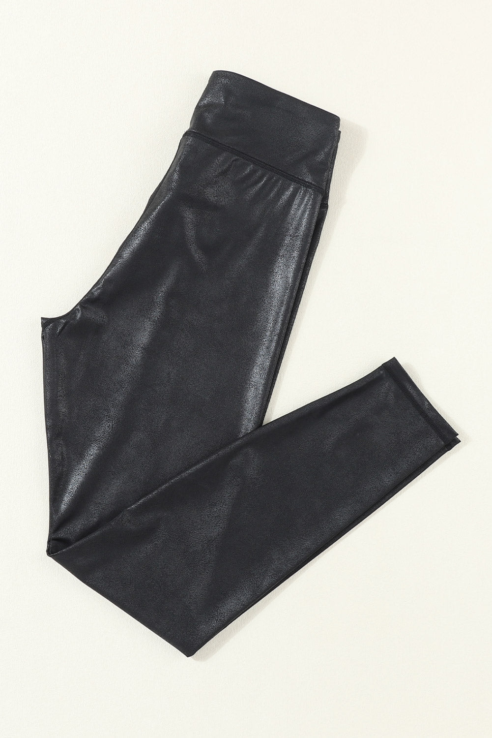 Solid Crossed Dip Waist Leather Leggings - Rooted & Reckless Co.