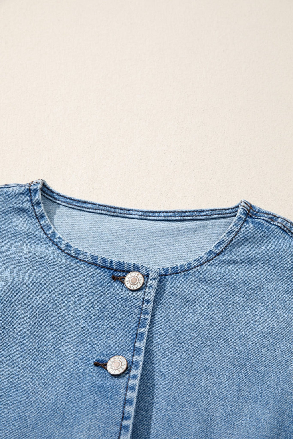 Solid Denim Buttoned Front Slit Vest - Rooted & Reckless Co.