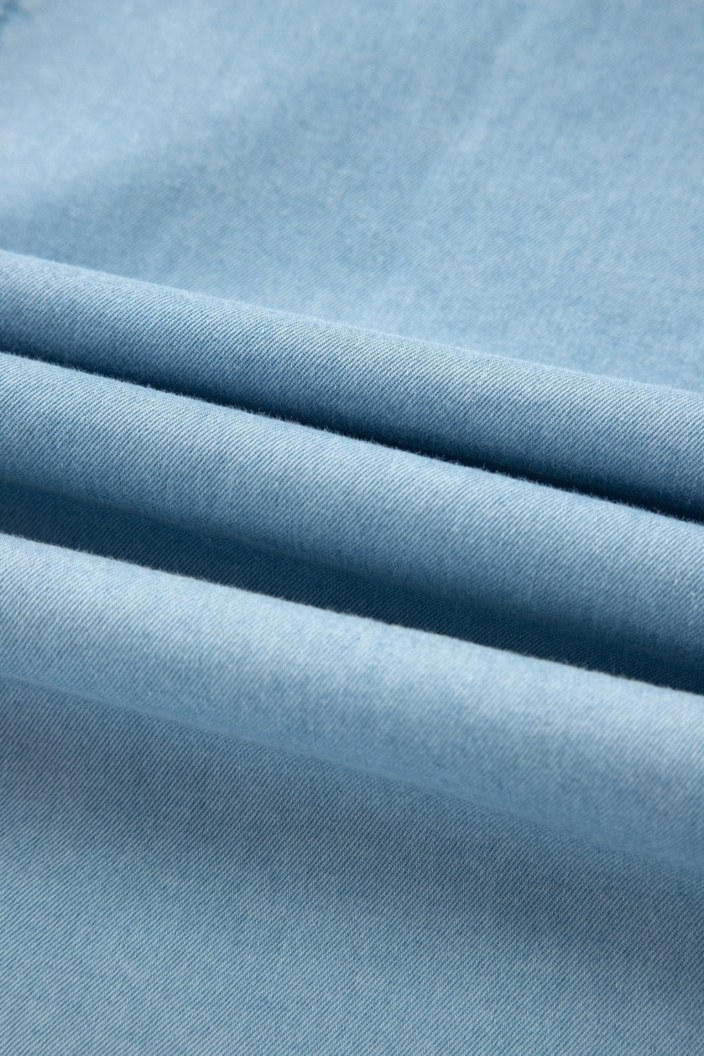 Solid Denim Collared Bubble Sleeve Buttoned Midi Dress - Rooted & Reckless Co.