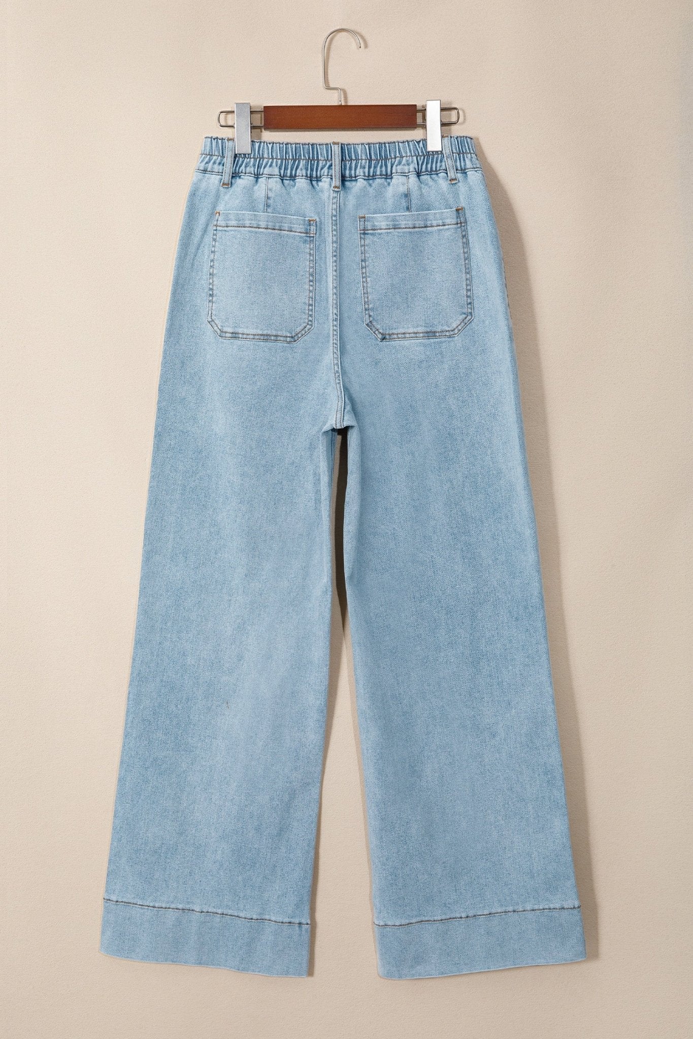 Solid Denim Patch Pocket Straight Leg Jeans - Rooted & Reckless Co.