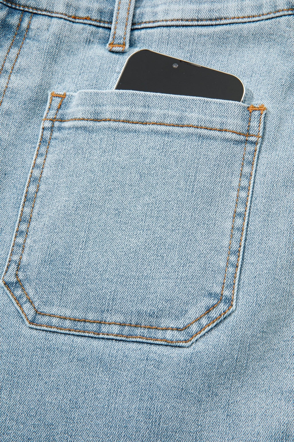 Solid Denim Patch Pocket Straight Leg Jeans - Rooted & Reckless Co.