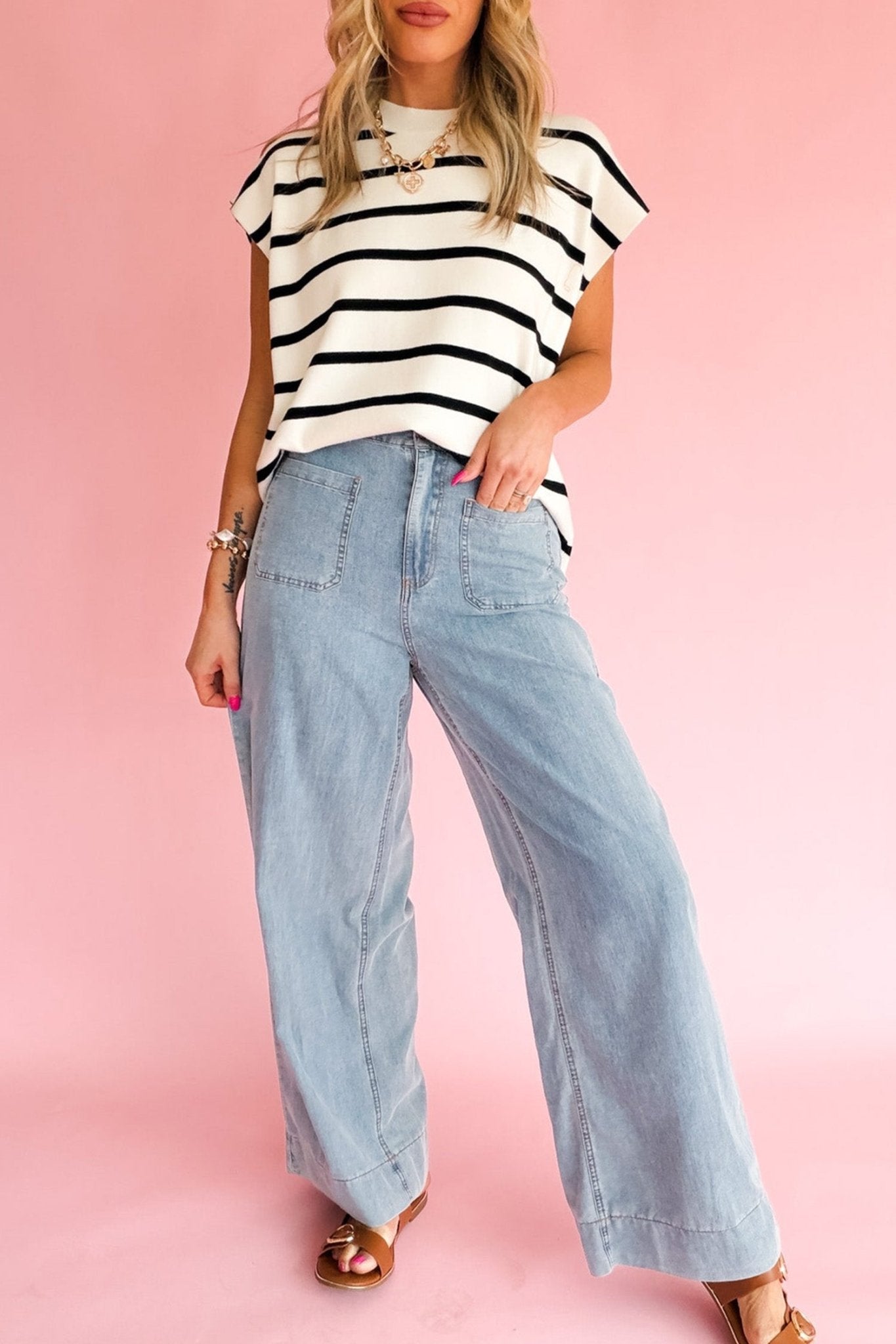 Solid Denim Patch Pocket Straight Leg Jeans - Rooted & Reckless Co.