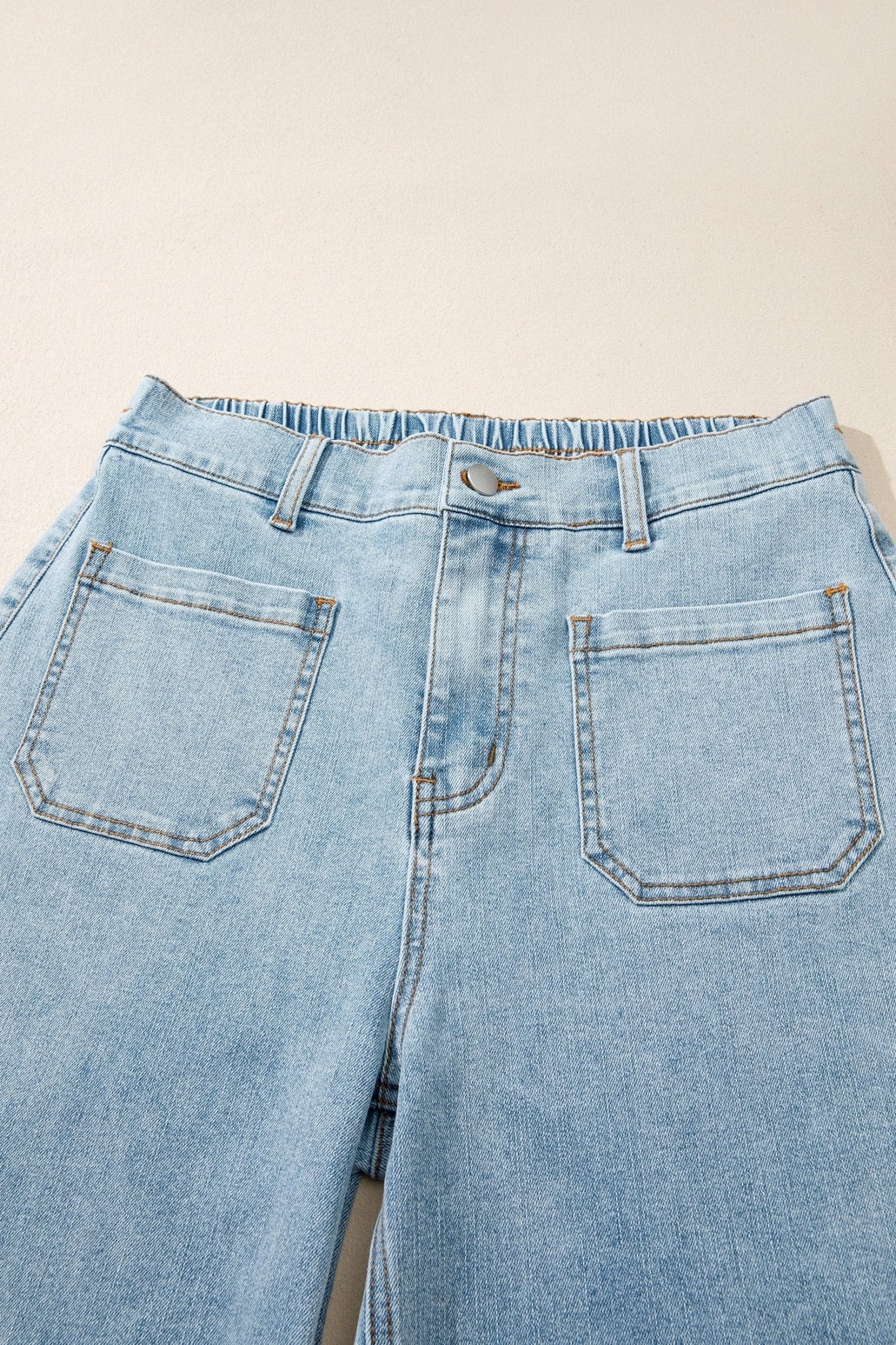 Solid Denim Patch Pocket Straight Leg Jeans - Rooted & Reckless Co.