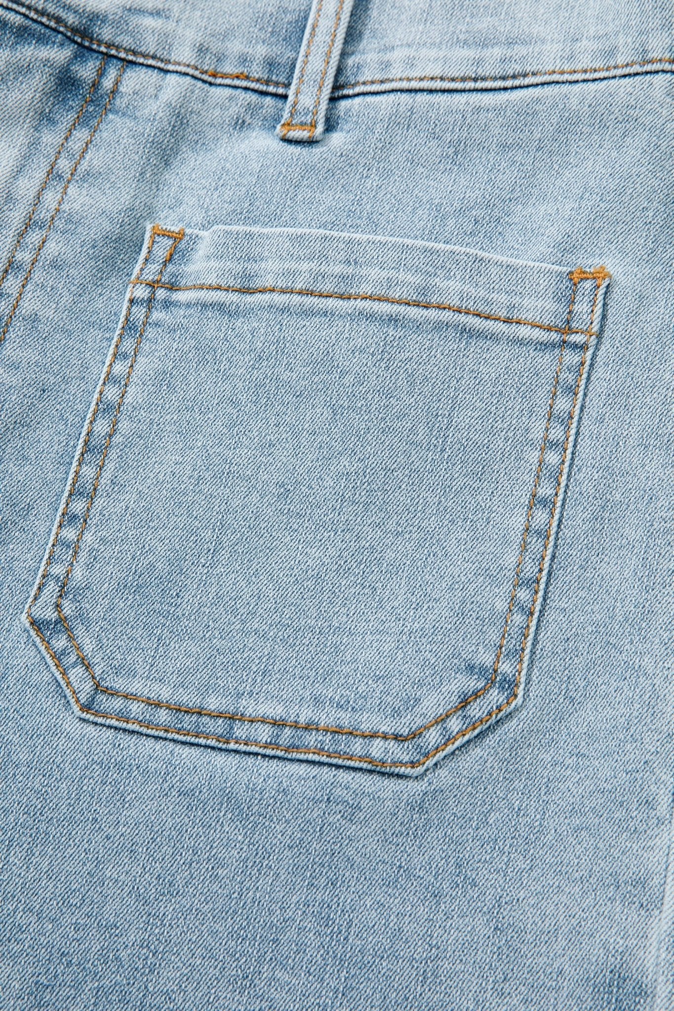 Solid Denim Patch Pocket Straight Leg Jeans - Rooted & Reckless Co.