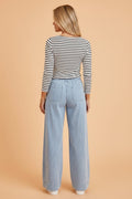 Solid Denim Patch Pocket Straight Leg Jeans - Rooted & Reckless Co.