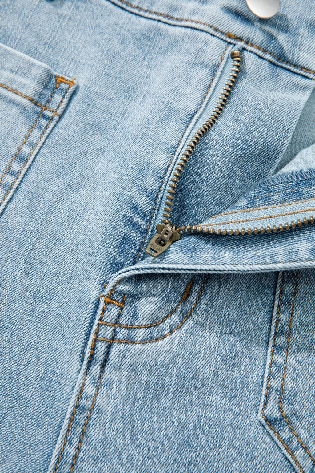 Solid Denim Patch Pocket Straight Leg Jeans - Rooted & Reckless Co.