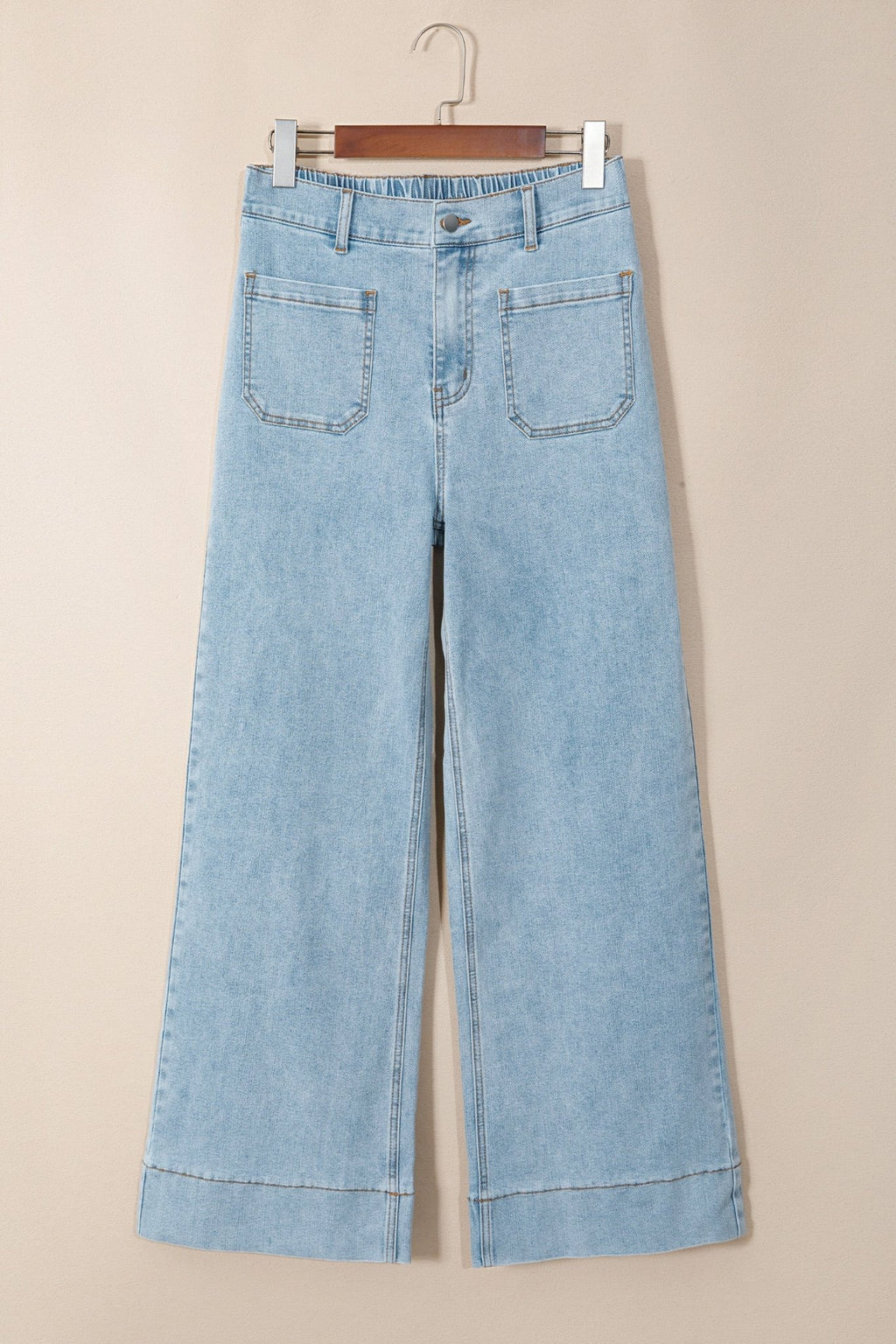 Solid Denim Patch Pocket Straight Leg Jeans - Rooted & Reckless Co.
