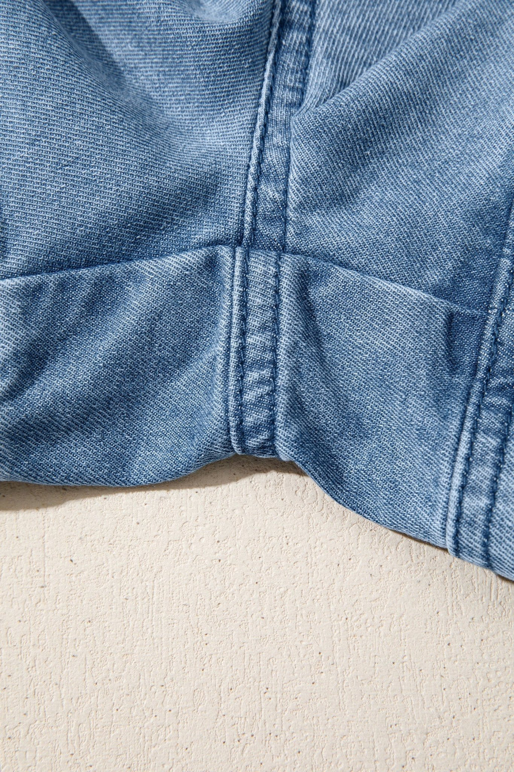 Solid Denim Smocked Elastic Waist Shorts - Rooted & Reckless Co.