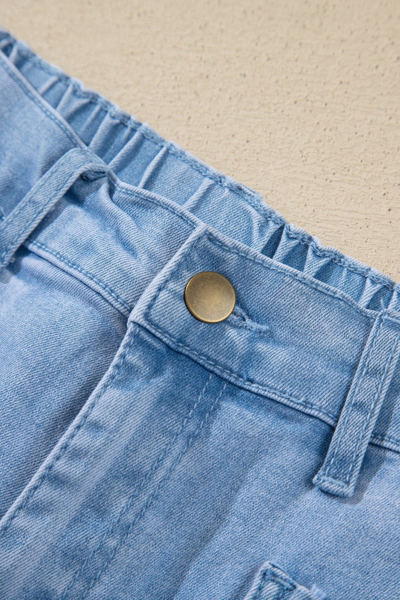 Solid Denim Square Patch Pocket Ankle Length Barrel Jeans - Rooted & Reckless Co.