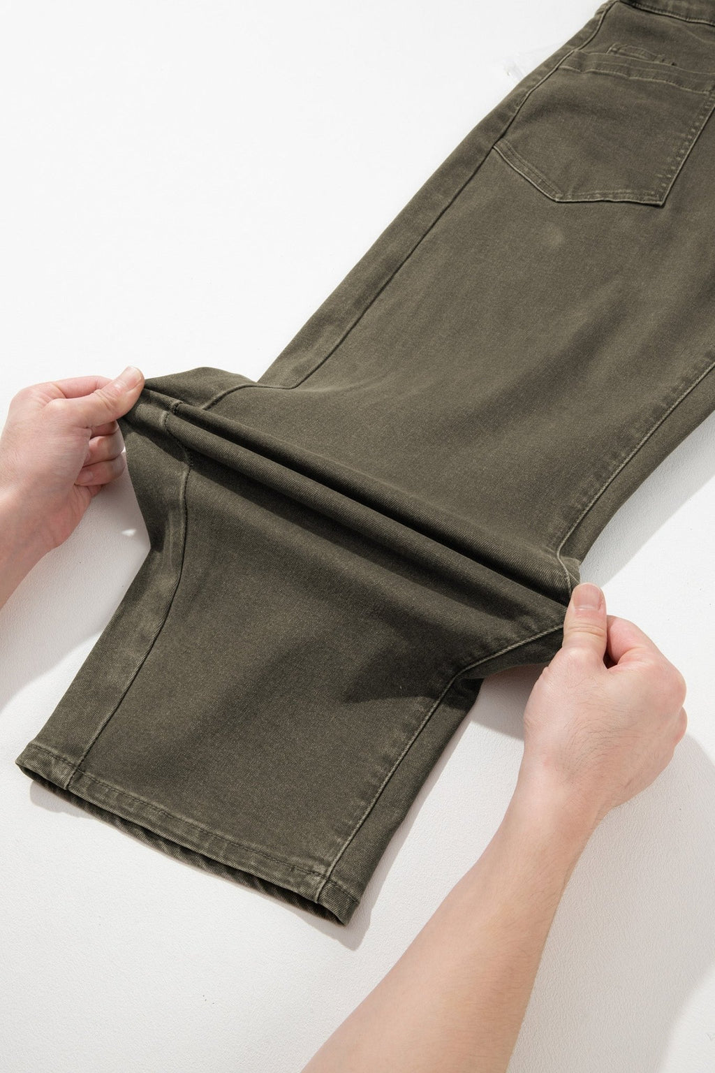 Solid Denim Square Patch Pocket Barrel Jeans - Rooted & Reckless Co.