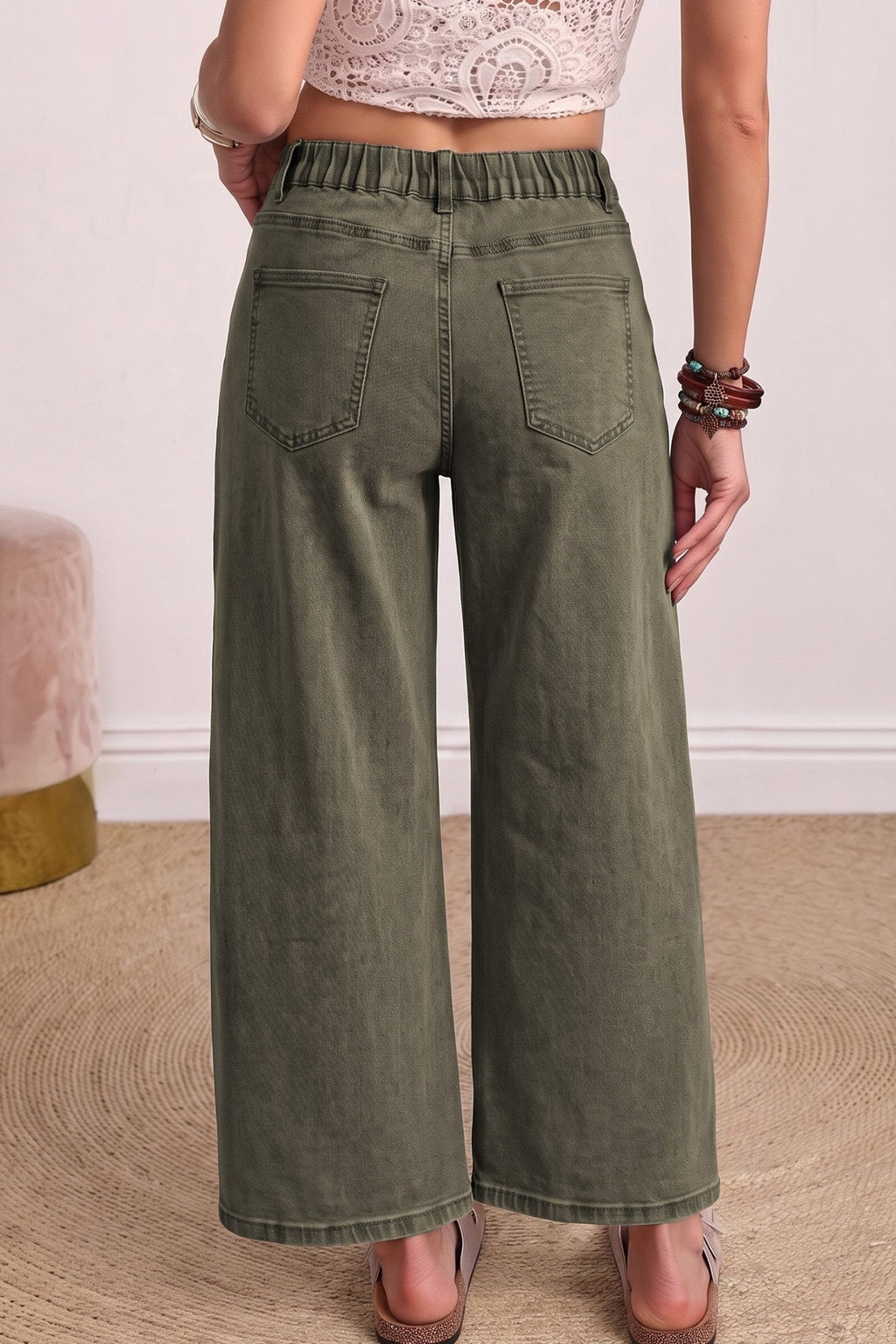 Solid Denim Square Patch Pocket Barrel Jeans - Rooted & Reckless Co.