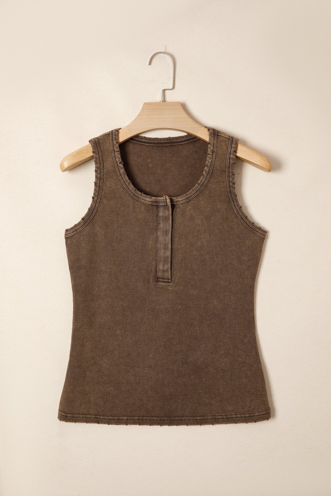 Solid Distressed Ribbed Mineral Wash Tank - Rooted & Reckless Co.