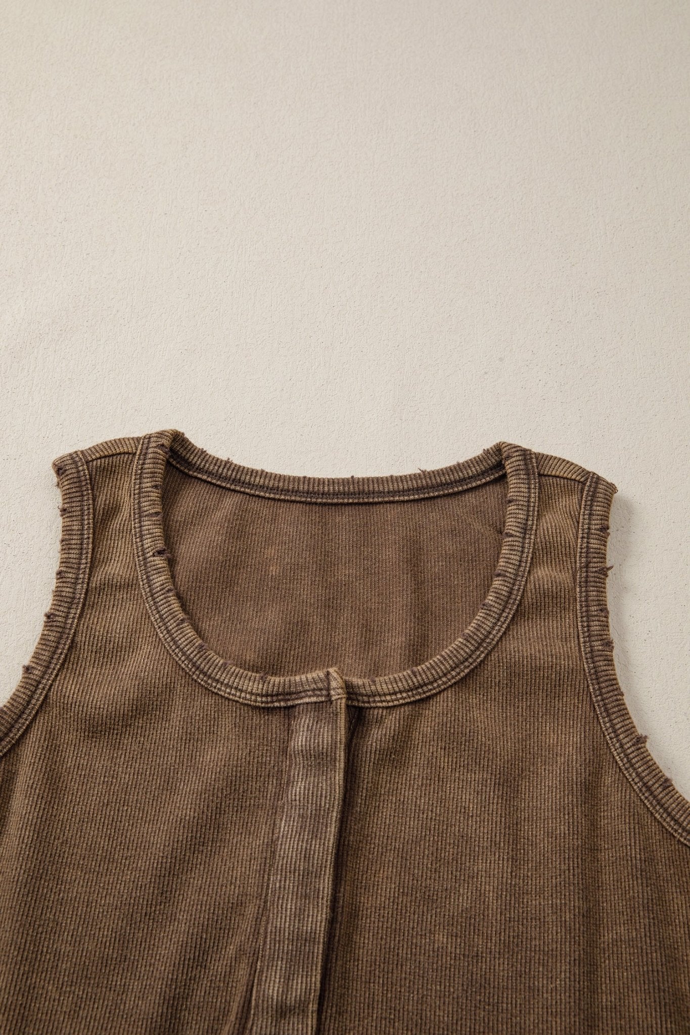 Solid Distressed Ribbed Mineral Wash Tank - Rooted & Reckless Co.