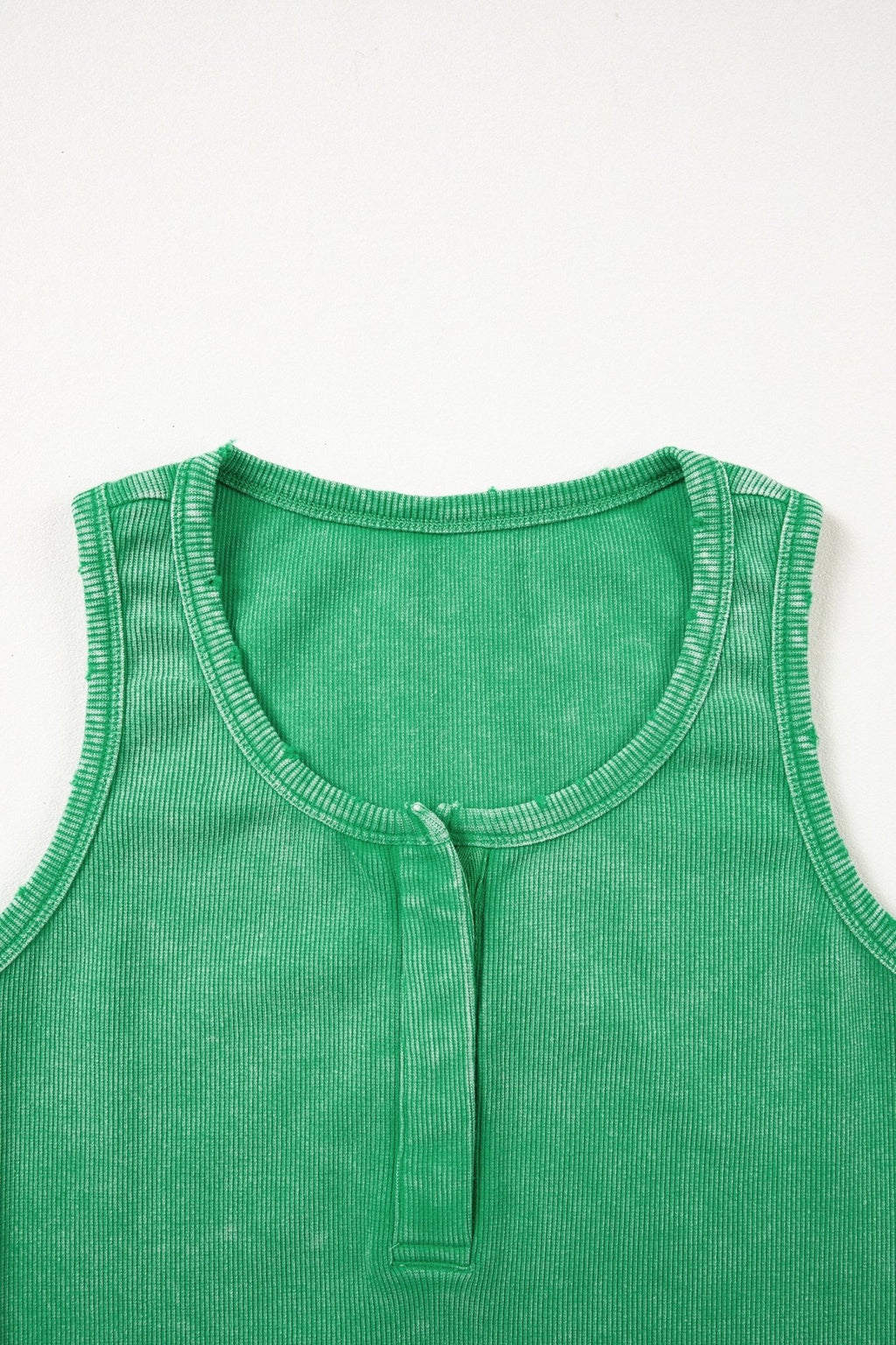 Solid Distressed Ribbed Mineral Wash Tank Top - Rooted & Reckless Co.