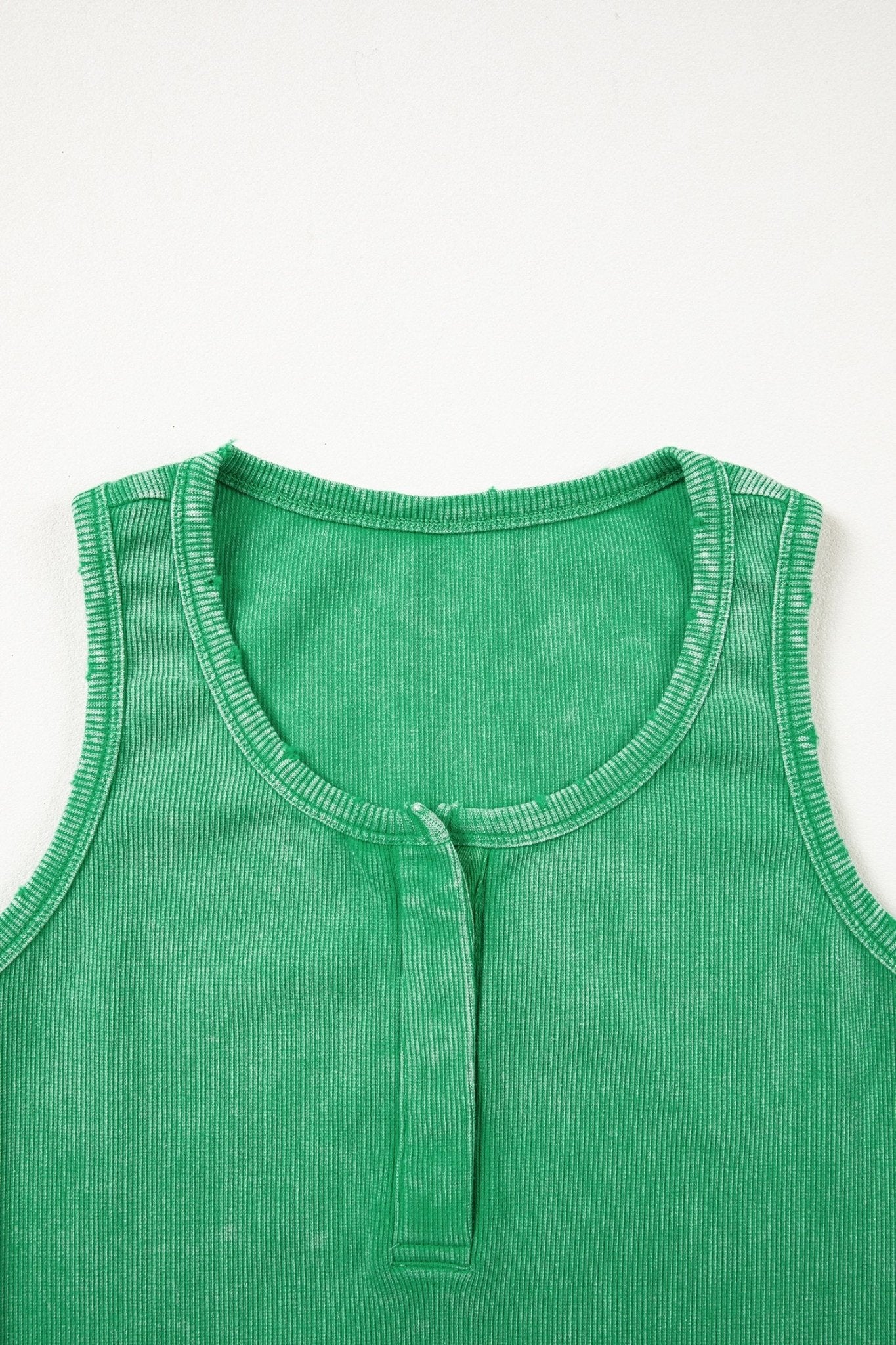 Solid Distressed Ribbed Mineral Wash Tank Top - Rooted & Reckless Co.