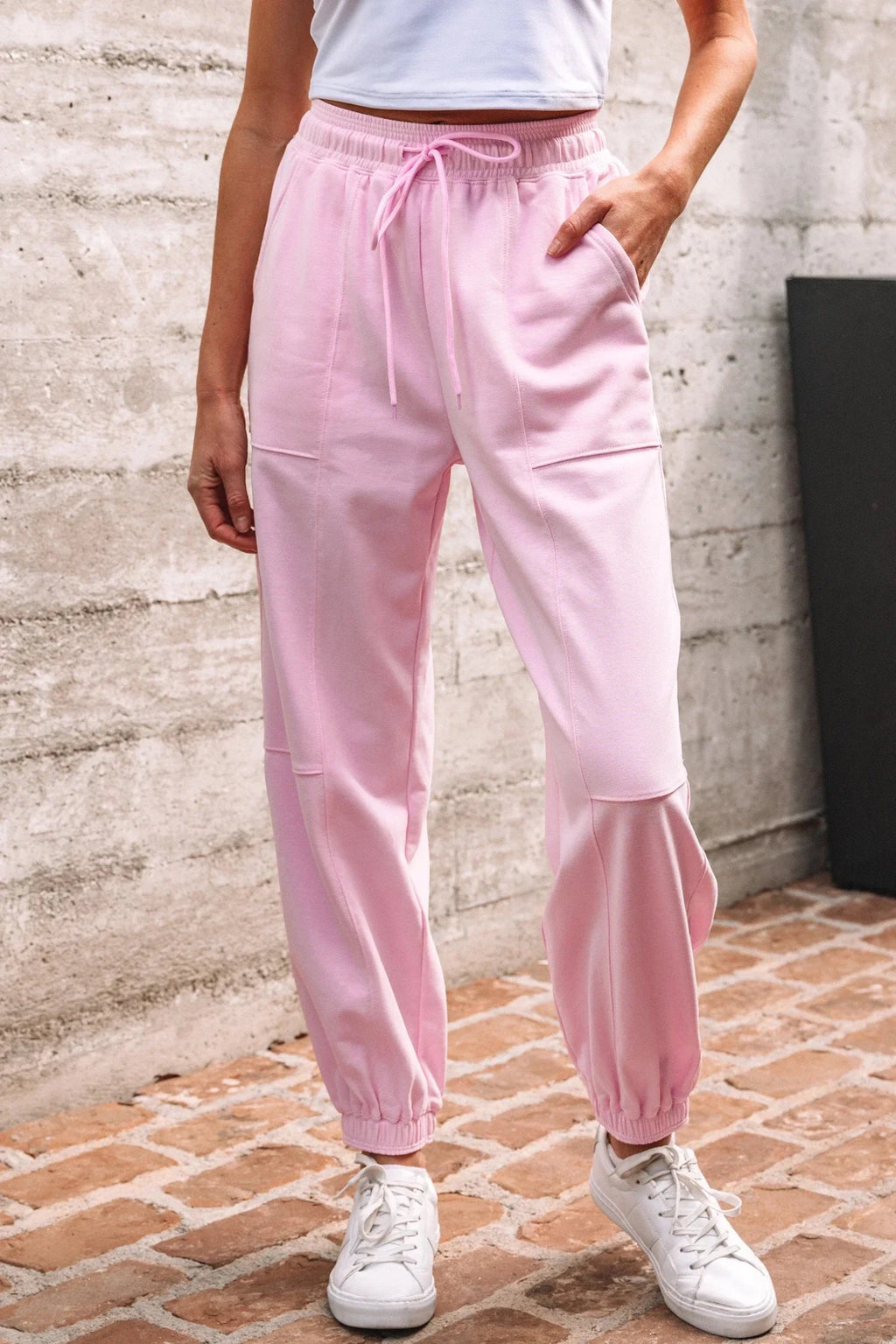 Solid Drawstring Elastic Waist Jogger Pants - Rooted & Reckless Co.