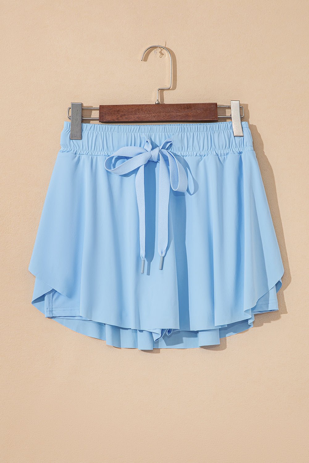 Solid Drawstring Elastic Waist Lined Tennis Skort - Rooted & Reckless Co.