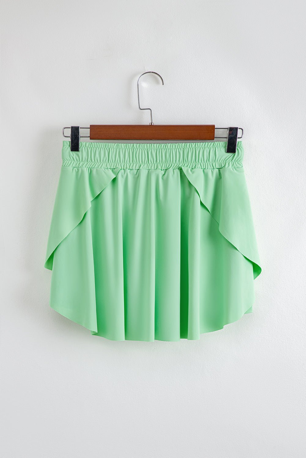 Solid Drawstring Elastic Waist Lined Tennis Skort - Rooted & Reckless Co.