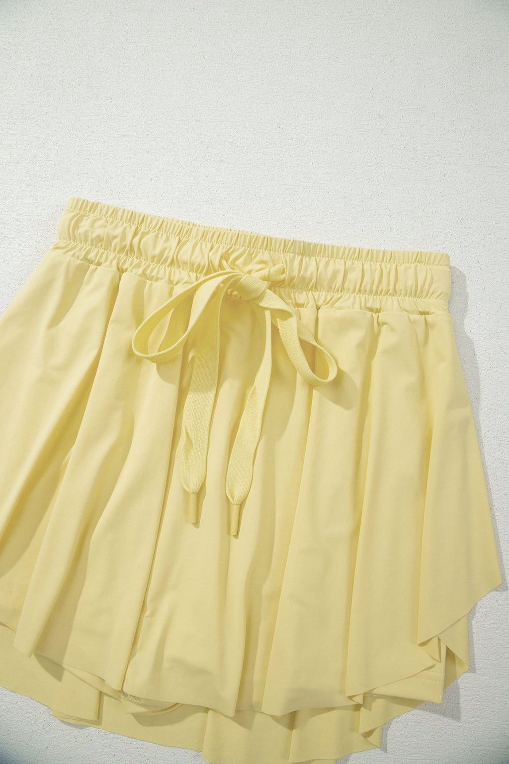 Solid Drawstring Elastic Waist Lined Tennis Skort - Rooted & Reckless Co.