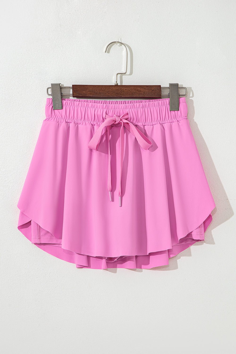 Solid Drawstring Elastic Waist Lined Tennis Skort - Rooted & Reckless Co.