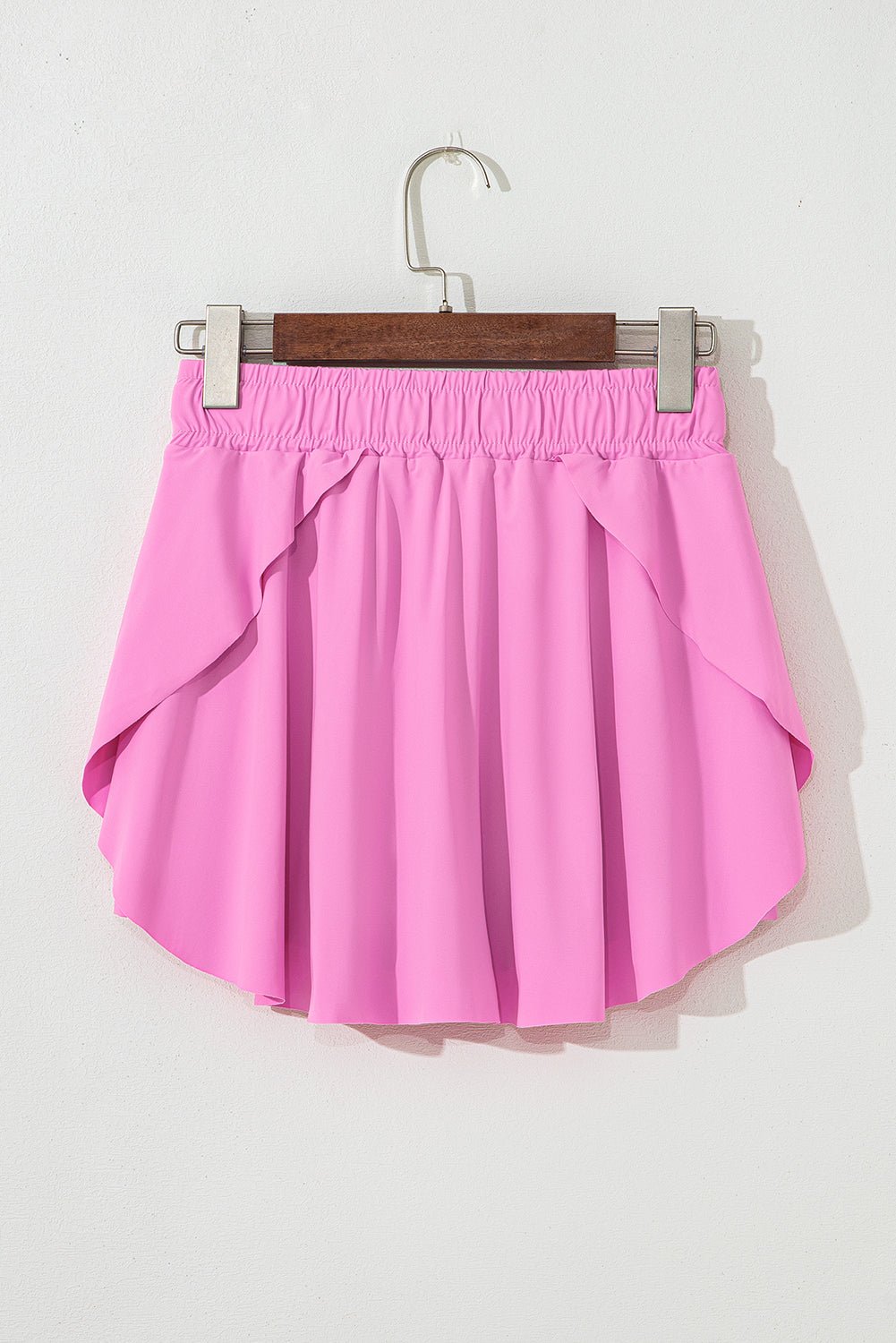 Solid Drawstring Elastic Waist Lined Tennis Skort - Rooted & Reckless Co.