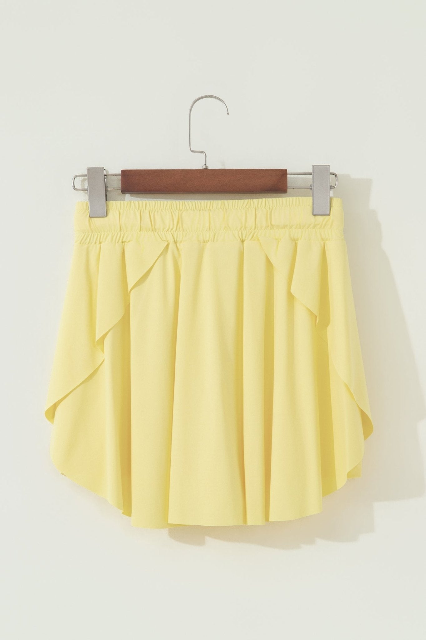Solid Drawstring Elastic Waist Lined Tennis Skort - Rooted & Reckless Co.