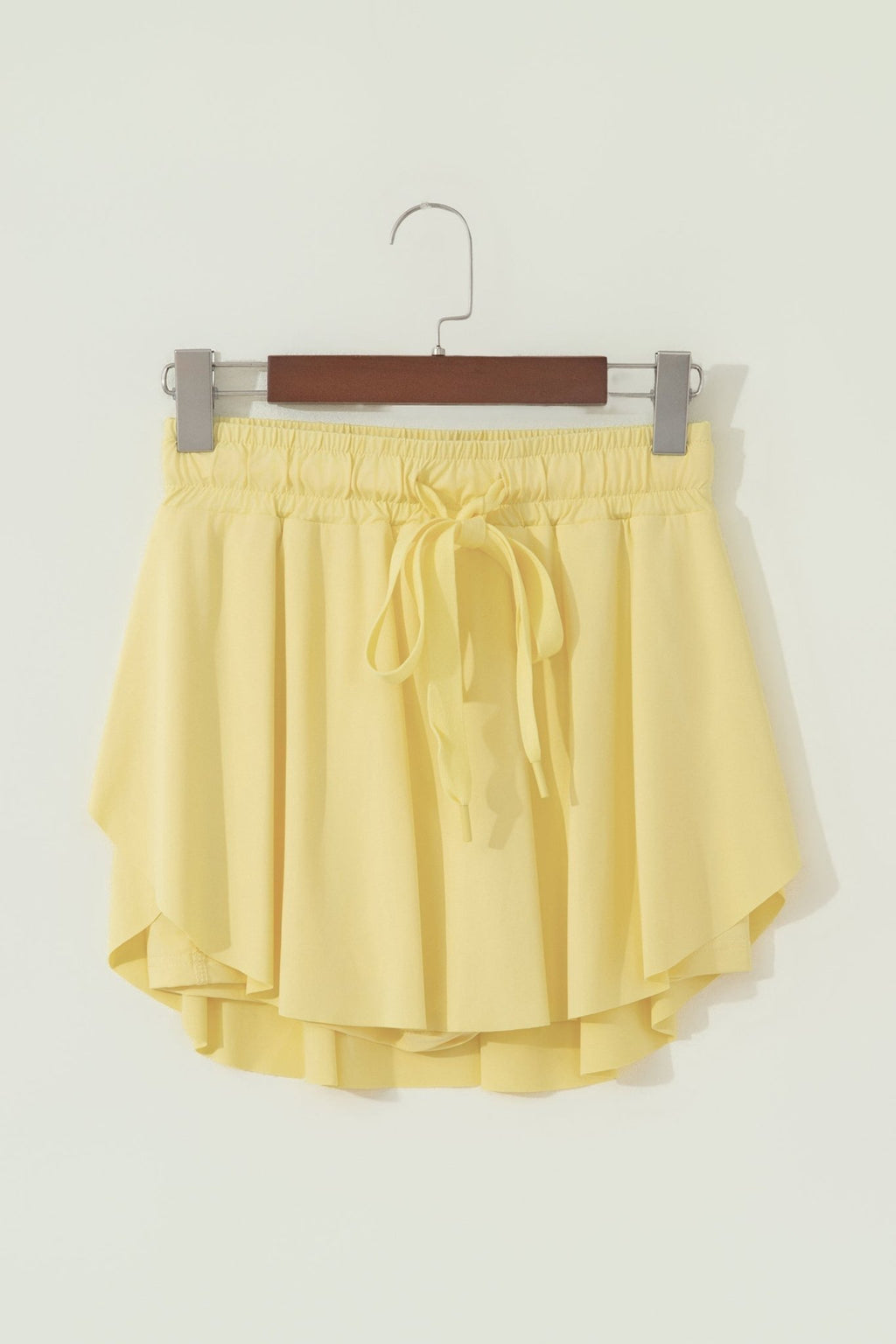 Solid Drawstring Elastic Waist Lined Tennis Skort - Rooted & Reckless Co.